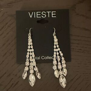 Vieste Silver Crystal Chandelier Earrings